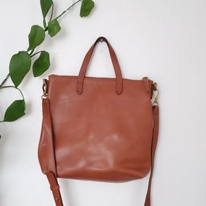Madewell Transport Small Tote/ Crossbody Cognac Leather